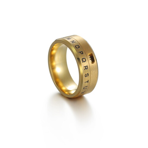 European and American titanium steel rotatable number ring, Amazon new alphabet ring, jewelry drop shipping wholesale