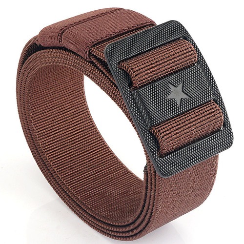 3.5 two-way new Japanese buckle nylon five-star elastic men's tactical belt outdoor training quick-drying canvas belt
