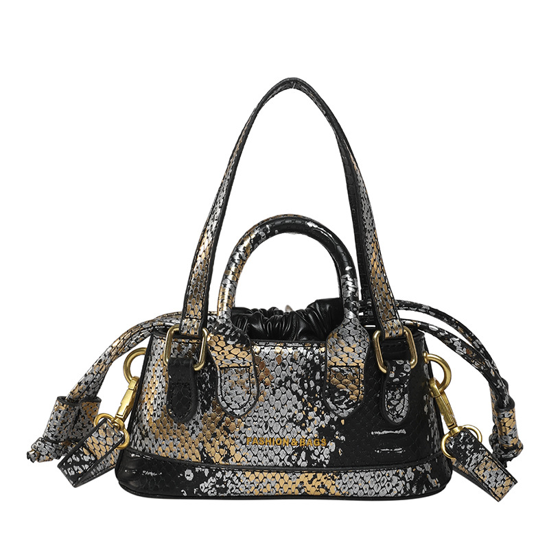 Bolso de textura transfronteriza 2025 primavera nuevo bolso femenino personalizado bolso de hombro con estampado de piel de serpiente mini bolso de mensajero con letras