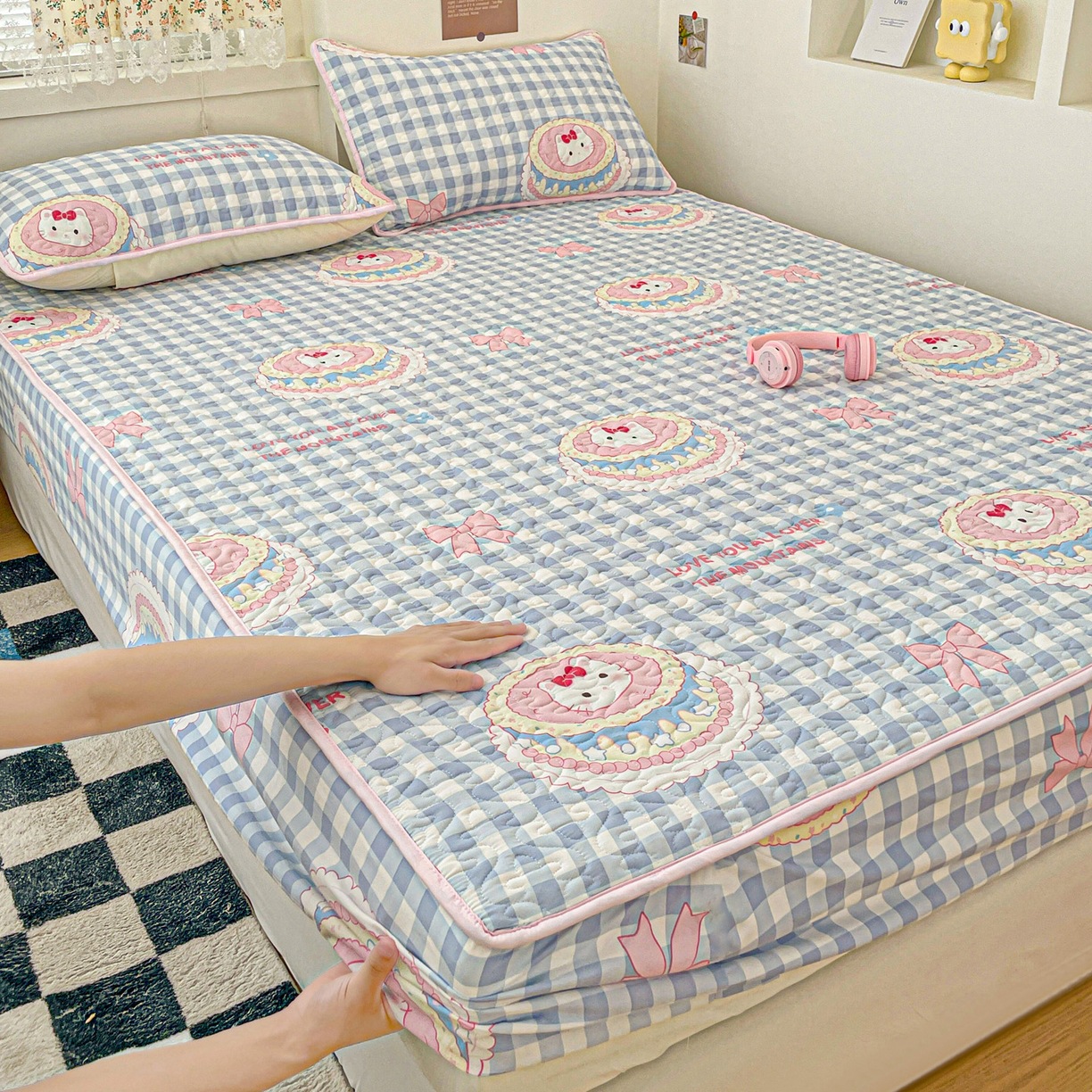 Washed Double Yarn Quilted Cotton Bed Cover Tatami Mattress Protective Cover Thickened Simmons Dustproof Bedspread Wholesale