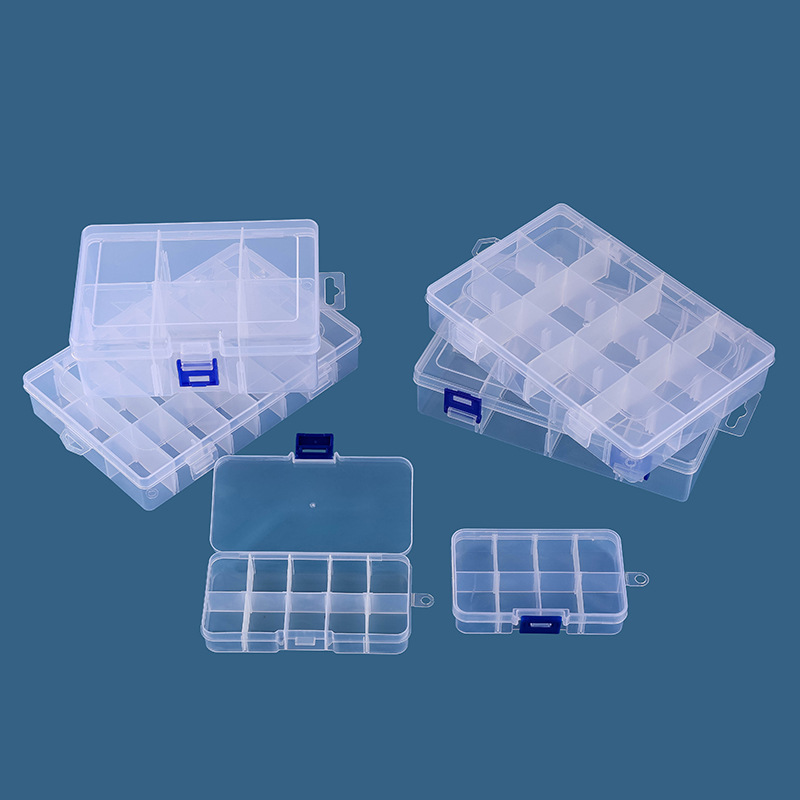 Dust-Proof Multifunctional Storage Box Detachable Transparent Plastic Box Manicure Desktop Storage Box Compartment Display Box Wholesale