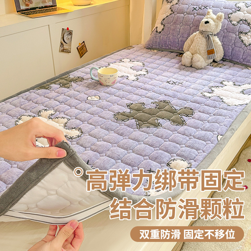 Colchón de terciopelo de leche dormitorio de estudiantes cama individual esterilla de calor esterilla de espesor 90x190cm especial para la escuela