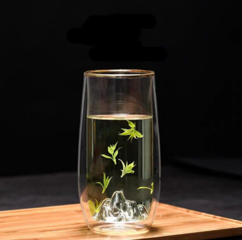 Taza de vidrio casera de doble capa personalizada Taza de vidrio de alto silicio Taza de té Taza de agua de aislamiento térmico Taza de agua de calor