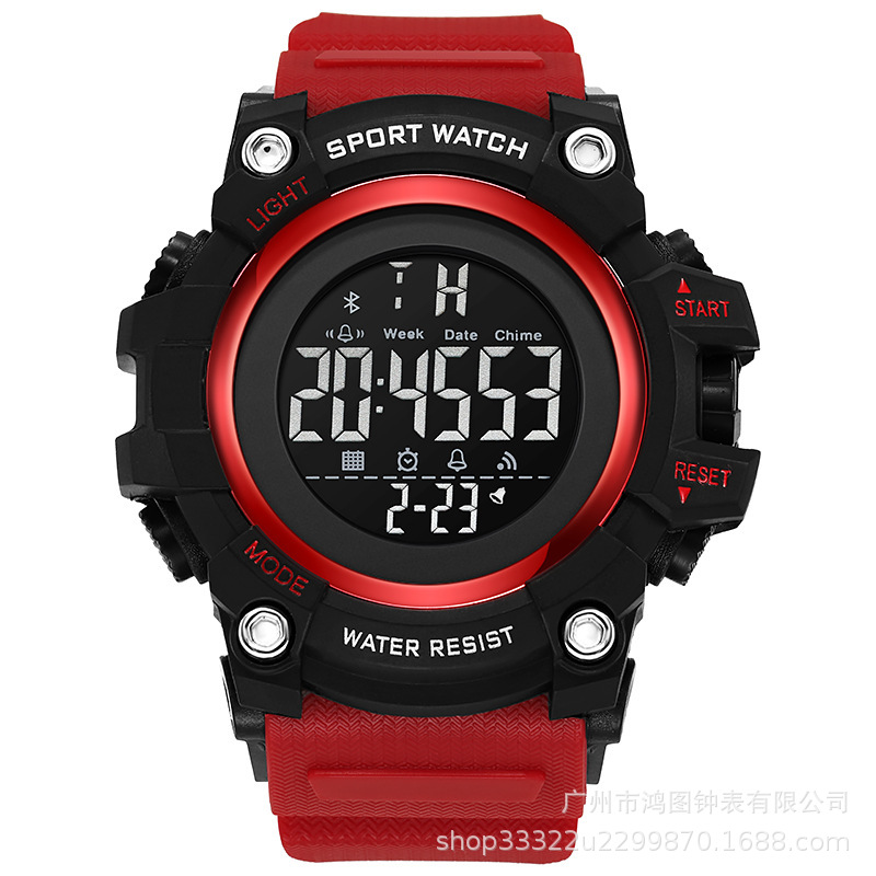 Nuevos deportes al aire libre militar camuflaje moda gran dial de los hombres luminoso reloj electrónico multifuncional reloj LED