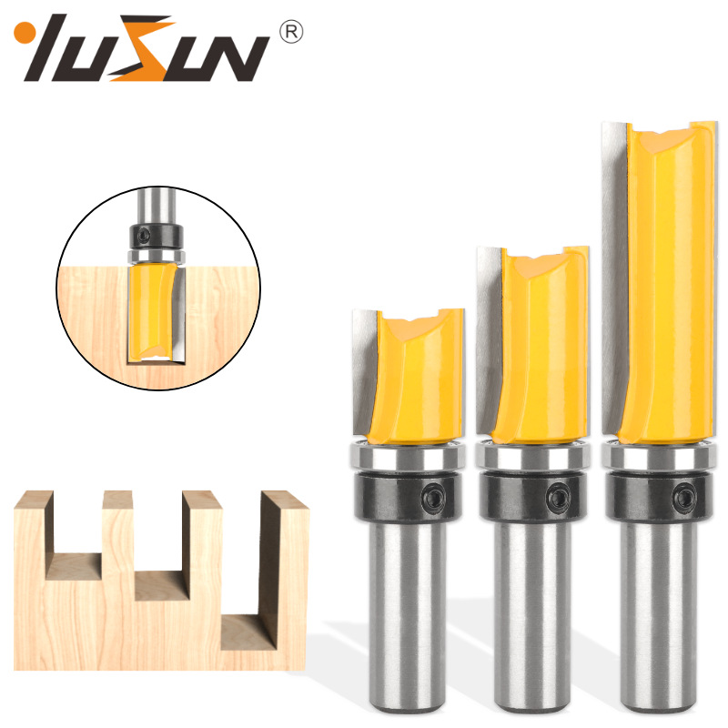 宇盛轴承直刀1/2柄D3/4木工铣刀具双刃柄带轴承直刀修边机开槽刀