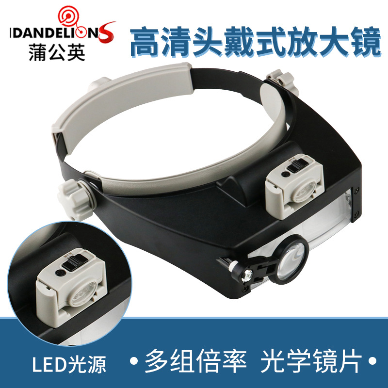 头戴式放大镜带LED灯多倍率可组合仪器维修鉴定放大镜MG81007P