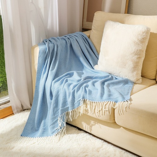 Sofa throw blanket, bed end towel blanket, woven blanket, air conditioning blanket, shawl blanket, summer cool blanket, nap blanket, towel wholesale