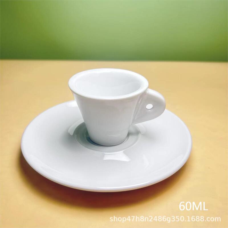 Foreign Trade Pure White Ceramic Coffee Cup and Saucer for Cappuccino, Latte, Americano, and Tea