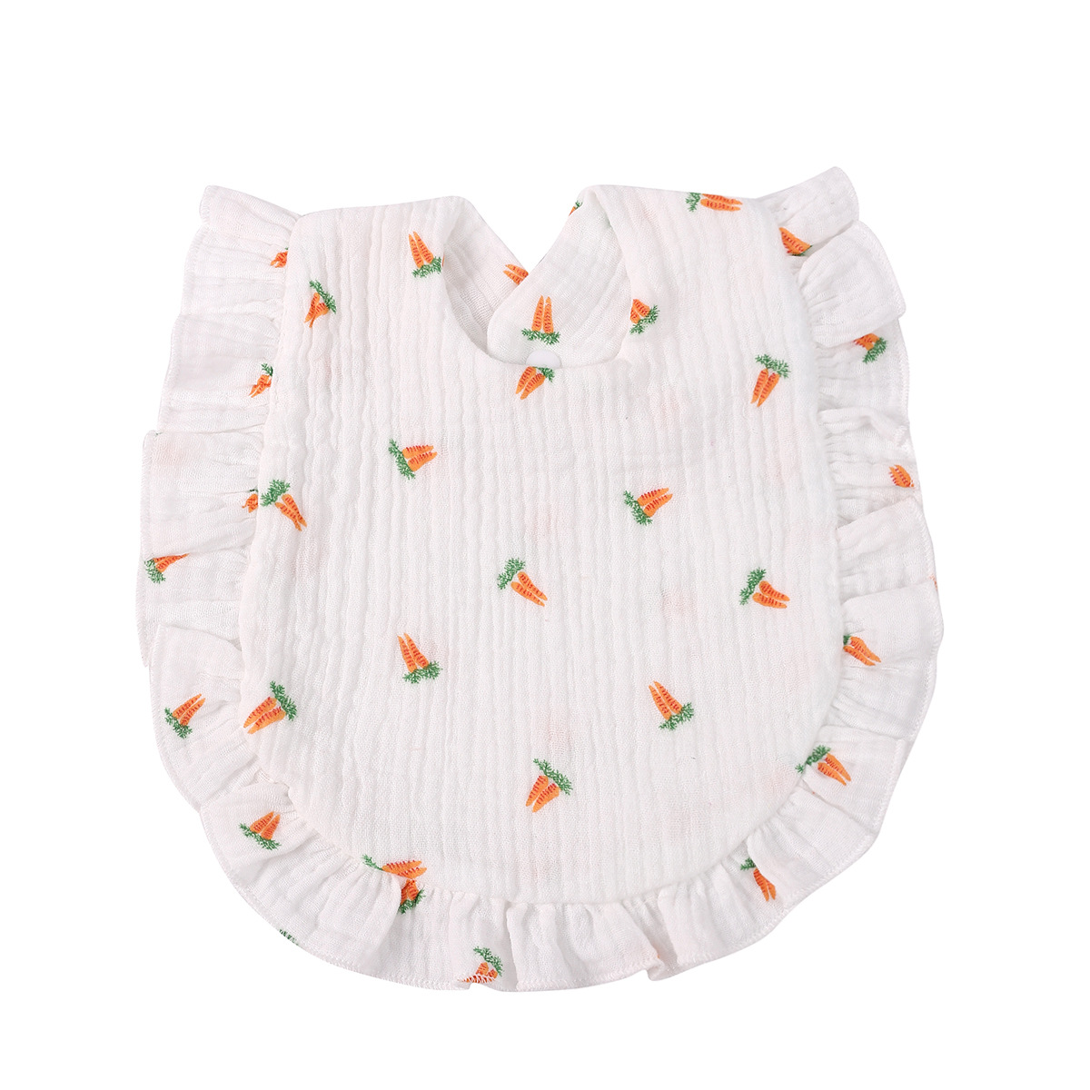 2023 toalla de saliva para bebé con volantes babero de encaje de gasa con estampado de algodón para bebé babero babero de saliva transfronterizo