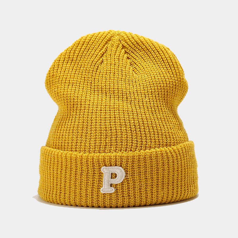 Korean version new loose big head circumference P letter knitted women, trendy stylish face, small woolen for autumn and_voghion.com