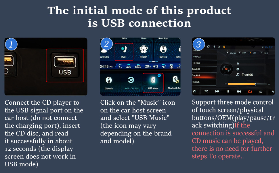 Car CD player with lossless sound quality, external CD player with USB connection, DVD player, external CD drive