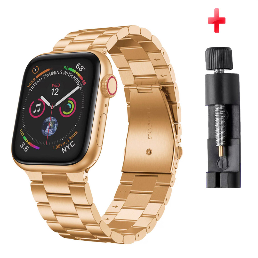 Aplicable a Apple Ultra 10 / 9 / 8 / 7 / 6 / 5 / 4 generación integral correa de acero inoxidable Apple cadena metálica