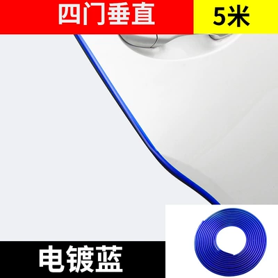 Car door electroplated anti-collision strip 5 meters 10 meters loading door anti-scratch bright surface protection sticker door trim (Qapı və bamper qoruyucu zolaqlar) - blue-5-m-pack