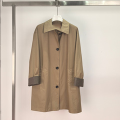 2025春の新型婦人服のカーキ色の英倫の経典の風衣のコートの女性のゆったりしている上着の5g 2260101