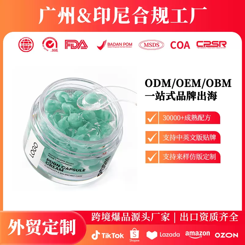 东南亚跨境热销品OEM透明质酸胶囊霜深层保湿面霜CAPSULE CREAM