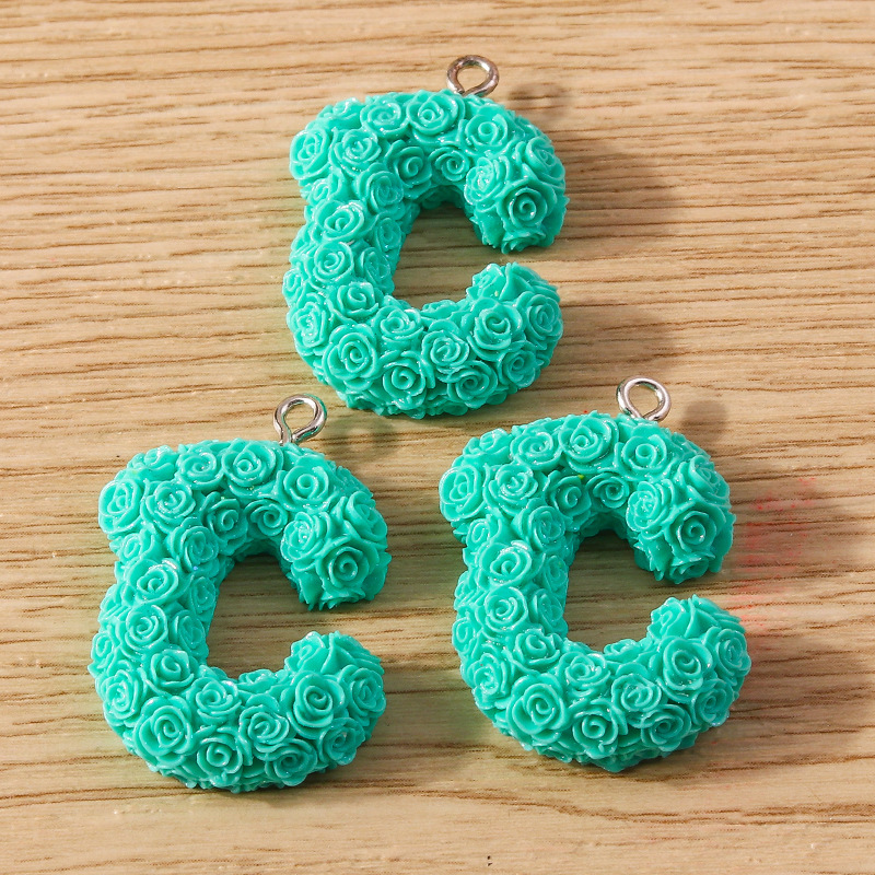 30g Weight DIY Jewelry Accessories Classification 10 Pieces Quantity Plastic Material Letter, Rose Pattern Stoving Varnish Design Cartoon Style, Romantic Style 10 Pieces Plastic Letter Rose 5