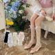 Bow lace socks women's spring and summer thin pile socks Lolita hollow lace hand sleeve Japanese ballet sleeve