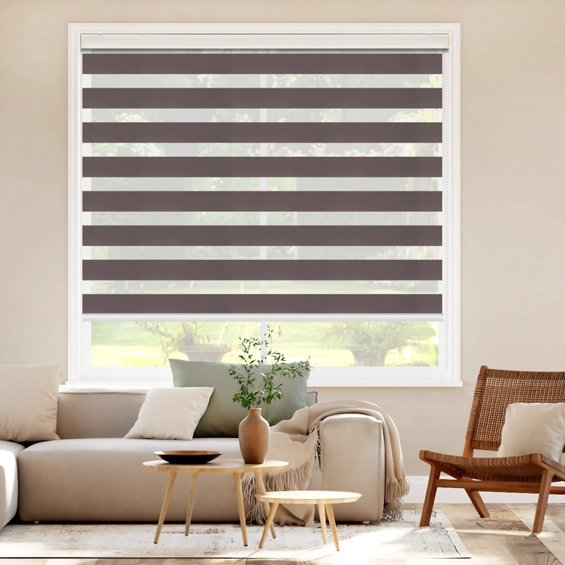 Customized American double-layer zebra blinds, office bathroom light-shading lifting beaded gauze curtains