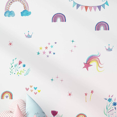 外貿浪漫彩虹才起節日氛圍臥室客廳家居裝飾牆貼貼紙自粘批發跨境