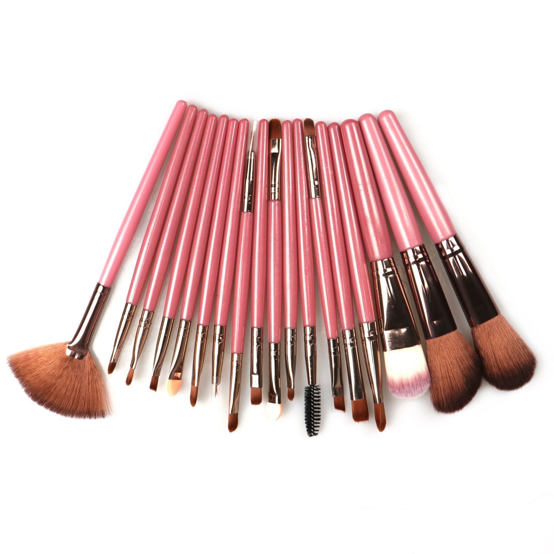 Simple Style Artificial Fiber Plastic Plastic Handle Makeup Brushes 18 Pieces display picture 1