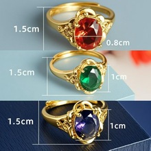 越南沙金首饰 时尚新款戒指 红锆石黄铜镀金饰品 送女友一件代发