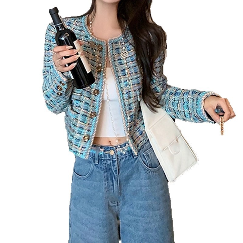 “圣西尔蓝千金”手工坊秀款 金丝珠片小香外套女2025秋新款上衣|undefined