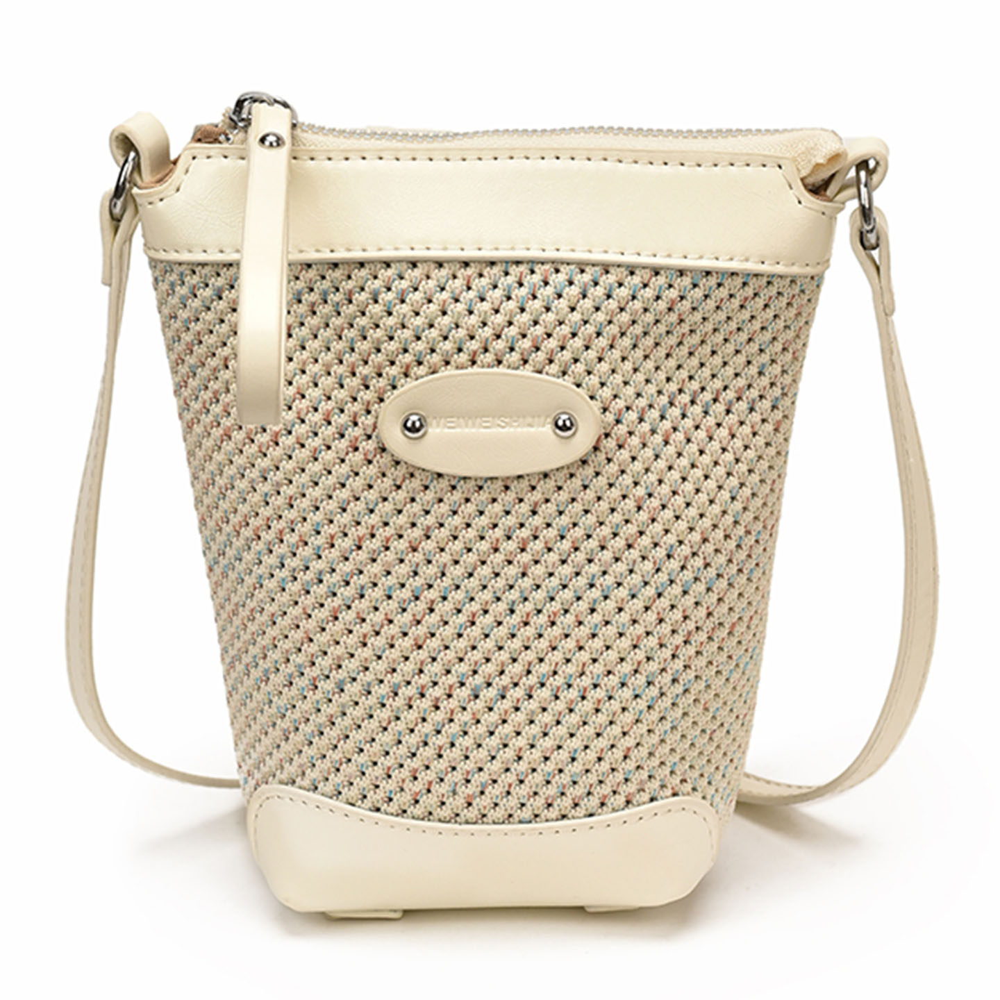 2026 bolsos casuales inclinados bolsos de moda para mujeres móviles de un solo hombro día cubos para llevar un nuevo bolso coreano tejido súper caliente