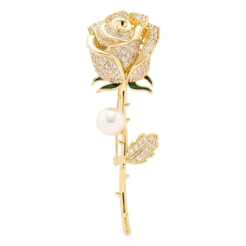 Rose broche estilo coreano elegante perla accesorios exquisito alto grado ramillete elegante abrigo traje ropa Decoración