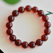 10毫米天然血珀单圈手链颗粒饱满颜色红润高品质血珀手串琥珀批发