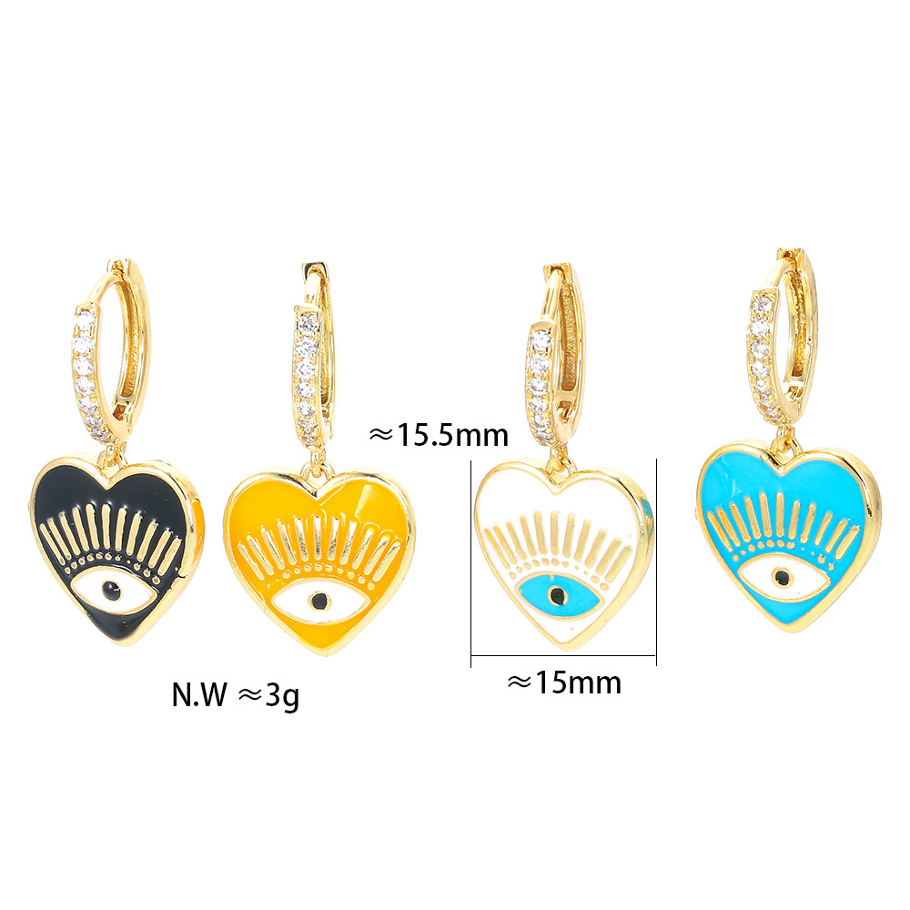 Unisex Gender Plating Design New Fashion Love Eyes Oil Dripping Devil's Eye Earrings
