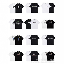 跨境外贸24ssB家春夏季logo印花短袖休闲宽松男女情侣同款t恤潮牌