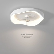 新款极简卧室吸顶风扇灯吊灯现代简约智能家用铁艺一体隐形吊扇灯
