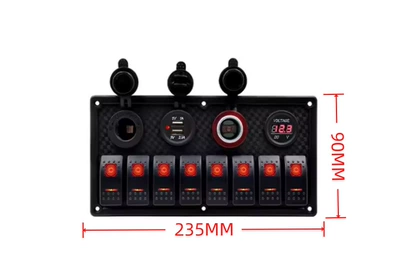 Other Car Modifications Switch, Dual USB + Cigarette Lighter - red-84