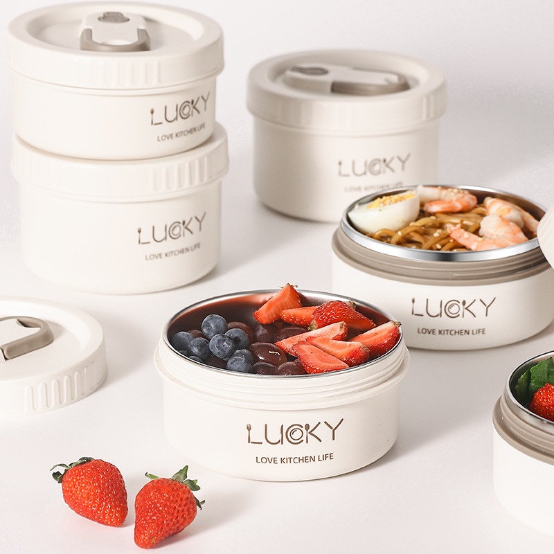 Caja de almuerzo caja de almuerzo aislamiento de grado alimenticio 304 de acero inoxidable horno de microondas de plástico especial calefacción almuerzo caja compartimiento