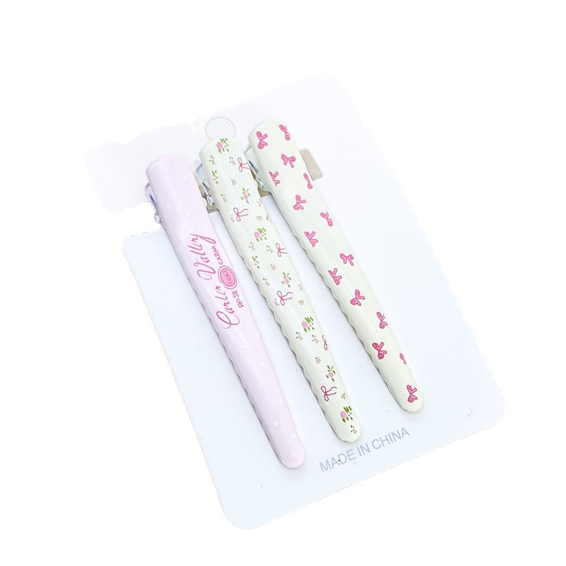 Pinza de Pico de Pato Metálica con Diseño de Puntos de Dopamina, Pinza para Flequillo de Niña, Horquilla para el Cabello Lateral, Pinza de Pico de Pato Versátil