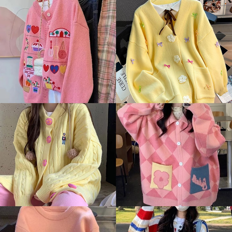 十三行秋冬季新款温柔风宽松软糯毛衣宽松针织衫上衣品牌女装批发|undefined