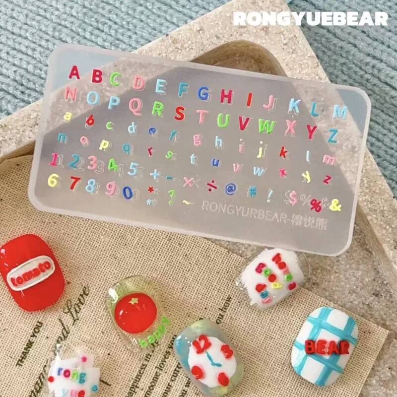 [Cross-Border Hot Sale] New Trendy Digital Letter High-Transparency DIY Handmade Nail Art Mold, Nail Art Silicone Mold