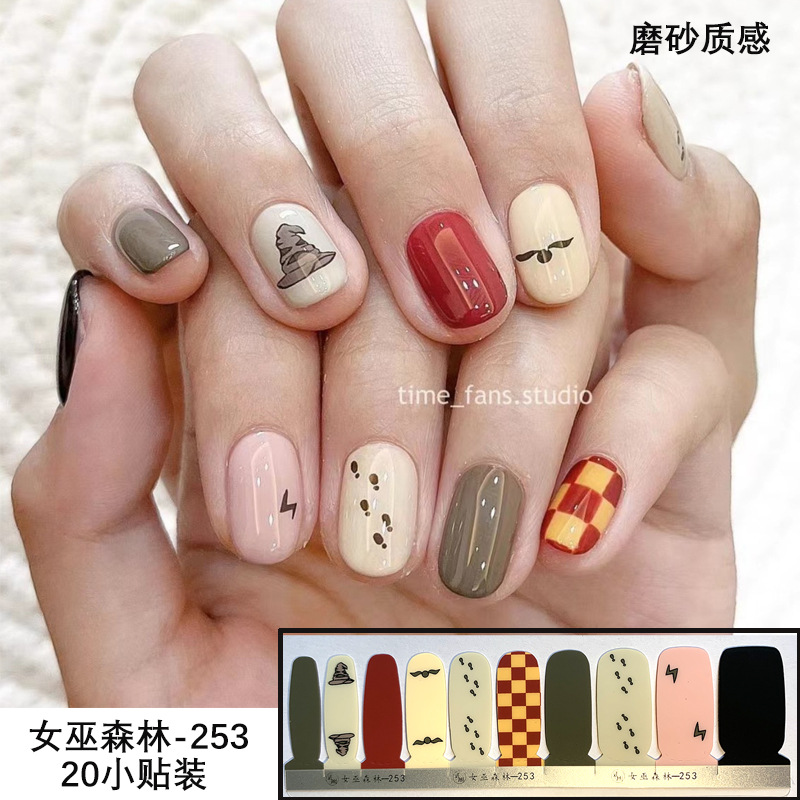 Nuevo 20 pegatinas de uñas 20 pegatinas de dedo completo para hornear pegatinas sin lámpara en stock pegatinas de uñas transfronterizas al por mayor