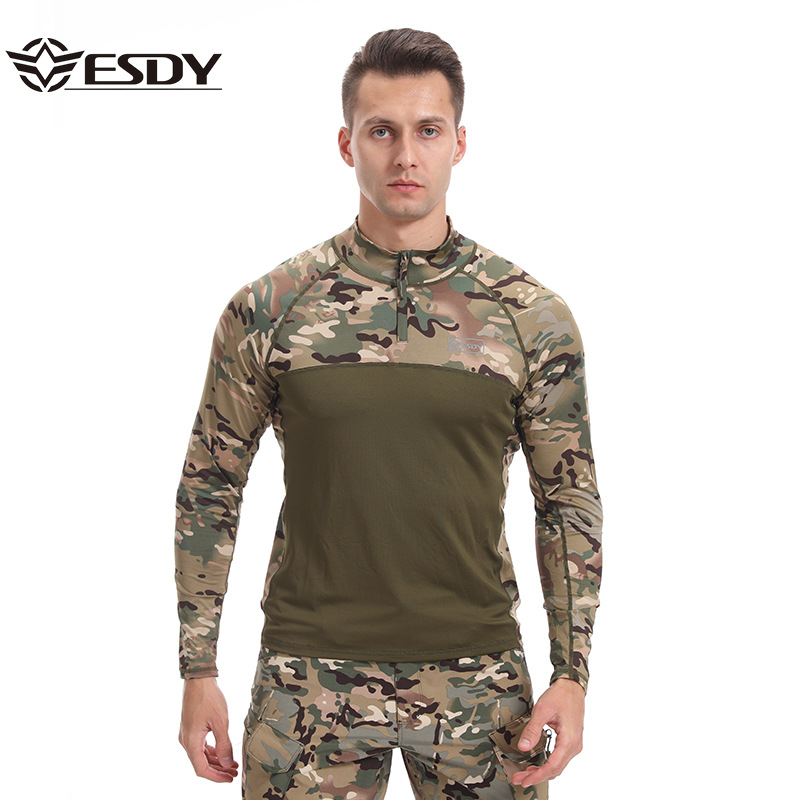 ESDY Men's camouflage summer travel long-sleeve