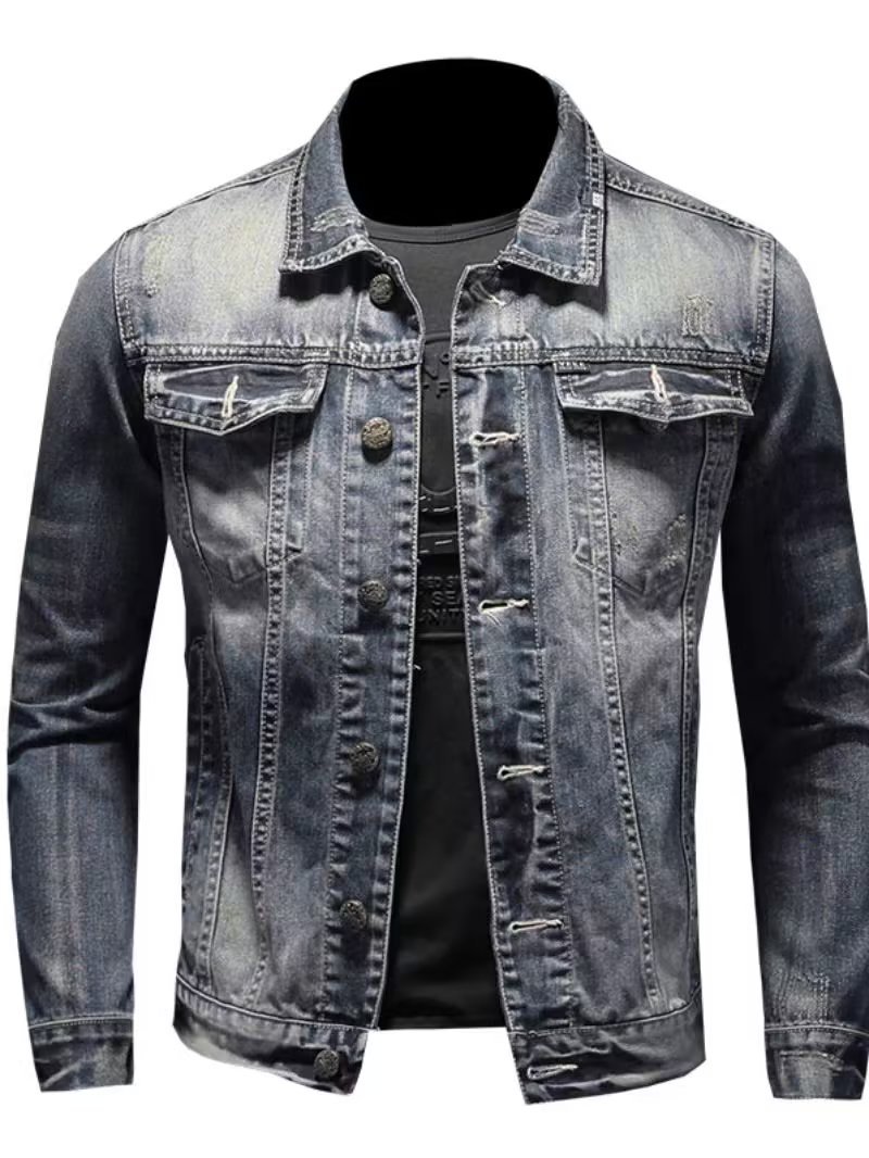 QFV507045555501<2 QFV507045555501<2 Giacca in denim da uomo retrò europeo e americano 2023 taglie forti, vestibilità slim, moda casual, personalità primavera autunno_voghion.com