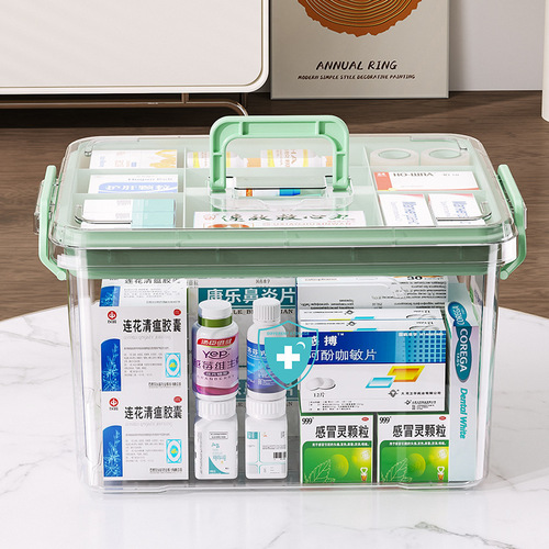 Transparent Medicine Box Storage Box Household First Aid Box Medicine Storage Box Multifunctional Medical Storage Box Wholesale