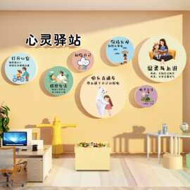 心理角咨询解压文化布置健康灵驿站墙装饰画疗愈空间情绪管理挂图