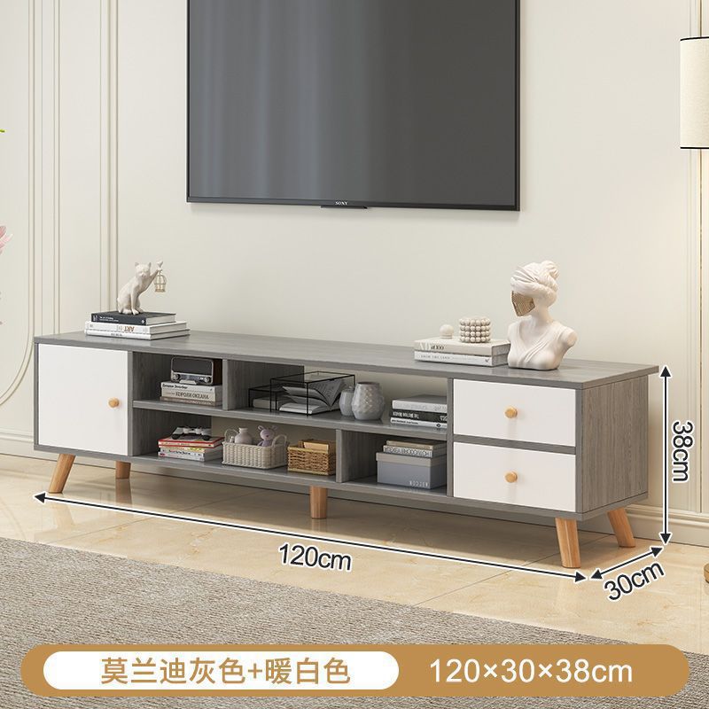 Gabinete de televisión nórdico pequeño tipo de casa sala de estar ligera lujoso moderno simple gabinete de piso de alquiler de casa puede retráctil gabinete de televisión