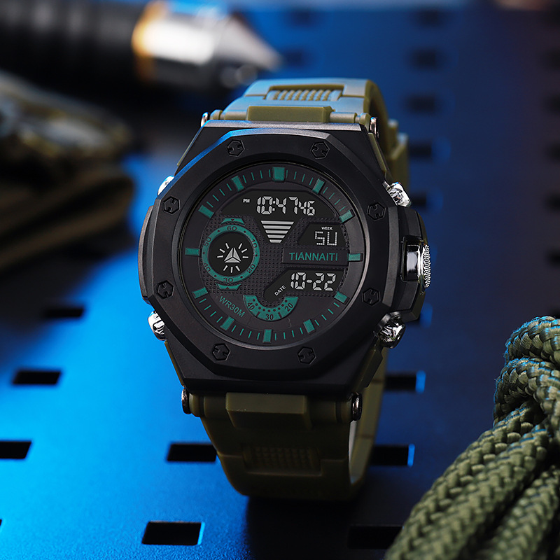 2025 tendencia personalidad juvenil reloj electrónico deportivo al aire libre nocturna reloj impermeable multifuncional reloj de pulsera estudiantil para hombres y mujeres