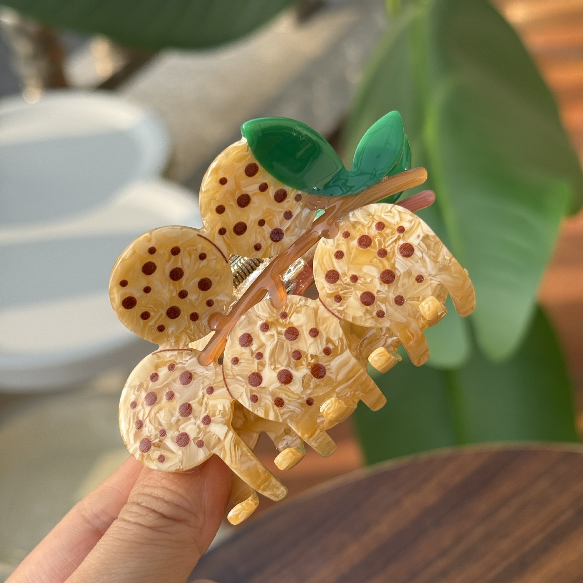 55g Weight Hair Claws Hair Accessories Type 1 Piece Quantity Casual, Daily Occasion Acetic acid sheets Material Durian, Strawberry Pattern All Seasons Season Women's Gender Cute Style Cute Women's Durian Strawberry Acetic Acid Sheets Hair Claws 3