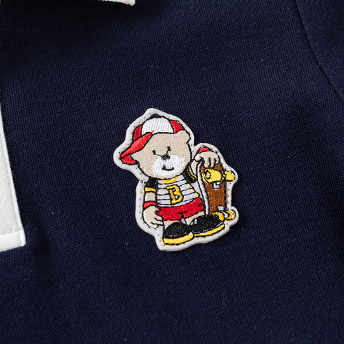 Children's Short Sleeve T-shirt 2024 Summer Korean Style Kids' Clothing Boy's Color-blocked Sleeve Short Sleeve POLO Shirt Baby Cartoon Top