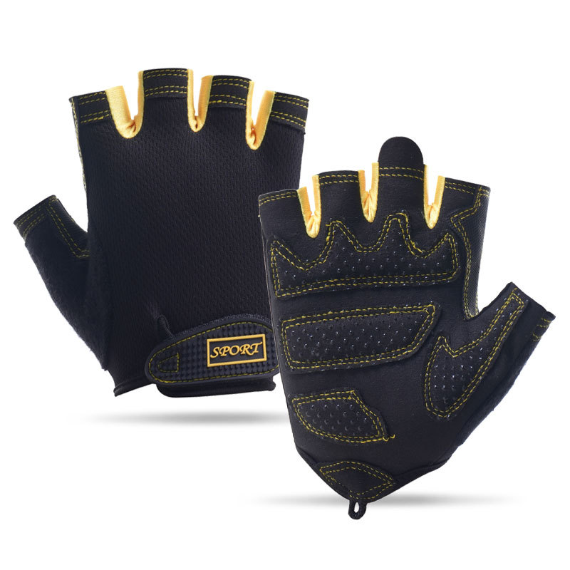 Guantes de Ciclismo de Medio Dedo de Malla Transpirable Antideslizante para Deportes