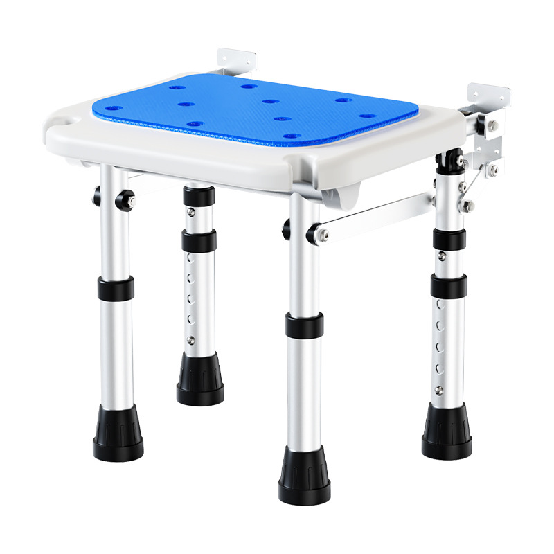 Taburete plegable de baño Taburete de baño de pared sin perforación contra la pared Taburete de ducha antideslizante para ancianos Silla de ducha