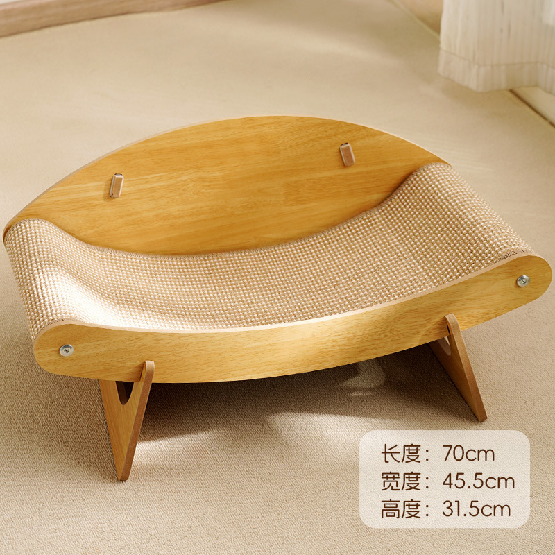 Tablero de agarre de gato de sisal hamaca de cangrejo nadador estructura de nido de madera de gato estable almohadilla de garra resistente al agarre y no reemplazo de escombros