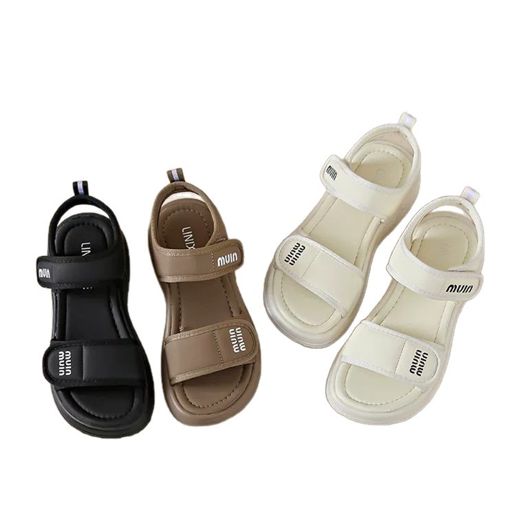 Pese a la mierda sensación de sandalias deportivas para mujeres 2026 nuevo verano para usar zapatillas frías con base gruesa velcro sandalias de playa poco profundas